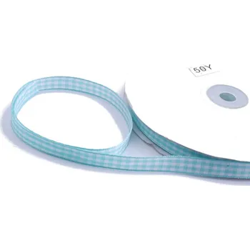 Stuha Stuhy kárované 10mm - 10m Barva: tyrkysová sv.