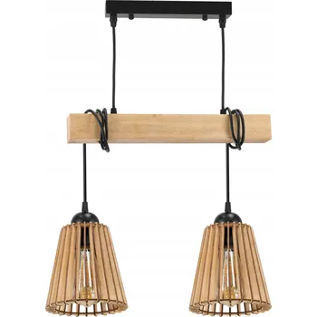 Svítidlo BERGE Závěsné stropní LED svítidlo, dřevěný trám, 2xE27 kuželový lustr LDB-K-2XE27/2XLUCA04