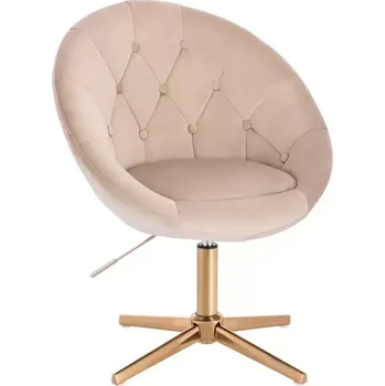 Křeslo LuxuryForm DESIGN Kosmetické křeslo VERA VELUR na zlatém kříži - latte