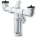 Dvojdřezový sifón Sam Holding nerezové misky T-724 DN50/DN40 620984