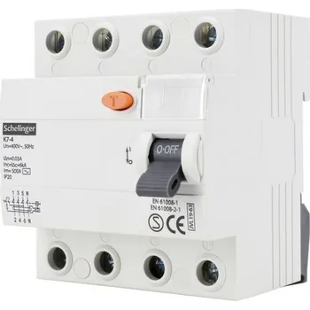Proudový chránič Proudový chránič "AC" 4P 40A/30mA Schelinger