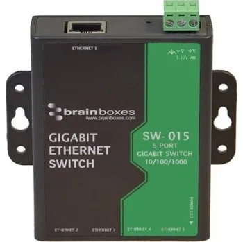 Switch Brainboxes SW-015 Compact 5 Port Gigabit Ethernet Switch