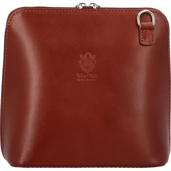 Kabelka Dámská kožená crossbody kabelka světle hnědá - ItalY Hannah New hnědá