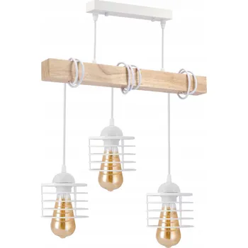 Svítidlo BERGE LED závěsné stropní svítidlo, dřevěný trám, 3xE27, bílá pružina LDB-K-3XE27-BIALA/3XKB004