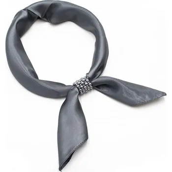 Šátek Šátek s bižuterií Letuška - tmavě šedý