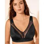 Přiléhavá podprsenka ze saténového úpletu, bez kostic černá 95F