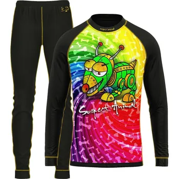 Set dětského termoprádla Set dětského funkčního prádla ROBOPES černá Bamboo Heavy - Žlutá / 110