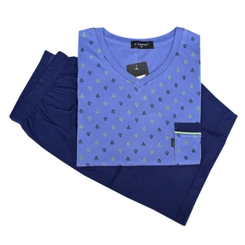 Pánské pyžamo Pánské pyžamo s krátkým rukávem C-Lemon - AK111V ( Mix vzorů ) Barva: Tyrkysová, Velikost: L