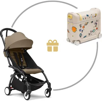 Kočárek Stokke set Yoyo 3 Black/Toffee + JetKids BedBox Moonglow