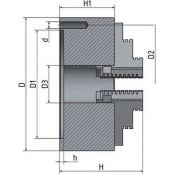Příslušenstí k soustruhu 3-čelisťové sklíčidlo s centrickým upínáním Ø 125 mm
