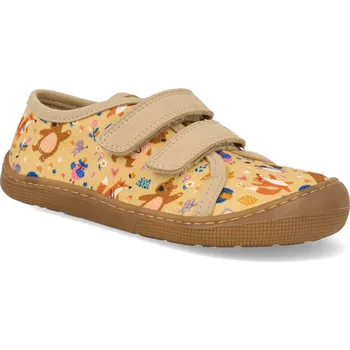 Dívčí tenisky Barefoot dětské plátěnky Koel - Dud Print Bear yellow žluté Velikost: 32