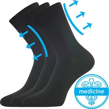 Pánské oblečení LONKA Ponožky medicine bavlněné DRMEDIK černé (3 páry) 39-42 119259