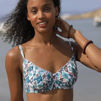 Dámské plavky Plavková vyztužená podprsenka s kosticemi Tanza režná,smaragdová 75