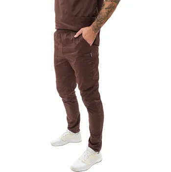Zdravotnický oděv Perlička® Zdravotnické kalhoty GEJZA SATTÉ Slim Čokoláda Barva: Čokoláda, Velikost: 60