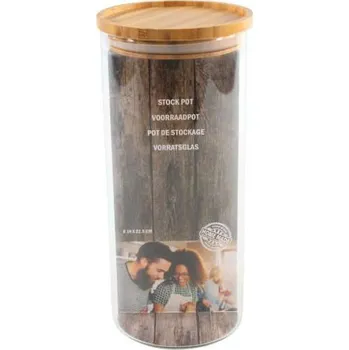 Dóza na potraviny KOOPMAN KOOPMAN, 55708 Skleněná dóza 1,3 l, víčko bambus