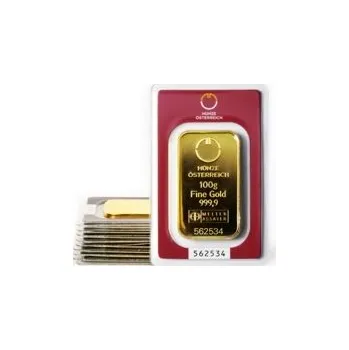Münze Österreich 100 gramů - Investiční zlatý slitek - Set 10ks slitků