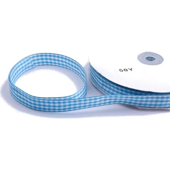 Stuha Stuhy kárované 15mm - 10m Barva: tyrkysová