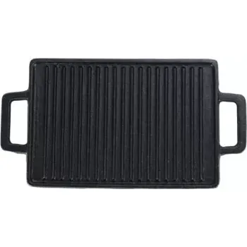 Grilovací rošt Plát gril litinový Mini 21,5 x 15 x 1,5 (drážkovaná strana pro grilování a hladká strana pro smažení či pečení - litinový grilovací plát Mini)