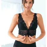 Krajková podprsenka se zapínáním vpředu, bez kostic černá 70A