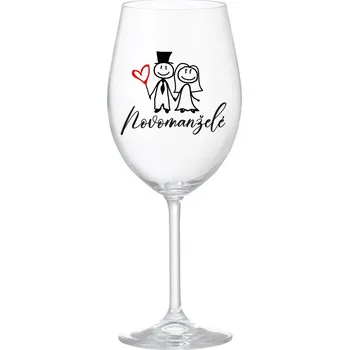 Sklenice NOVOMANŽELÉ - čirá sklenice na víno 350 ml
