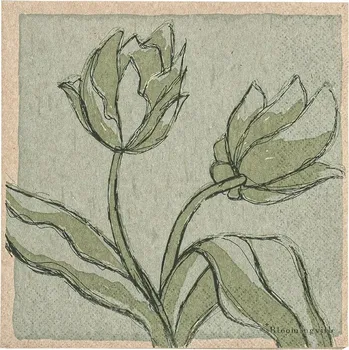 Papírový kapesník Bloomingville Papírové ubrousky MANA 33x33cm BAL/20ks zelené