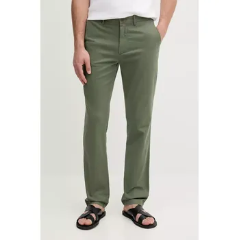 Pánské kalhoty Kalhoty Tommy Hilfiger pánské, zelená barva, ve střihu chinos, MW0MW37873 91X, vel. 33/32