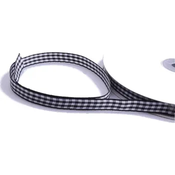 Stuha Stuhy kárované 10mm - 10m Barva: černá