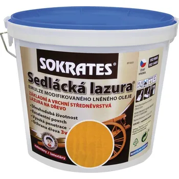 Lak na dřevo Sokrates Sedlácká lazura, pinie, polomatná, 2 kg 025200003