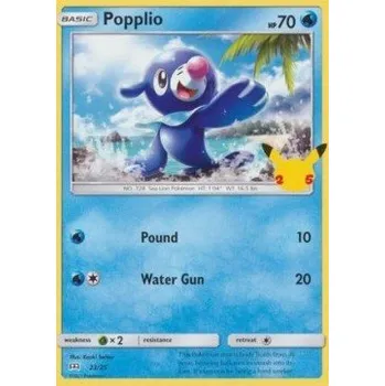 Karetní hra Pokémon MCD25 023/025 Popplio - McDonald's 25th Anniversary Stav: Near Mint, Verze: NORMAL
