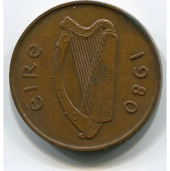 IRSKO. 2 pence 1980. KM-21