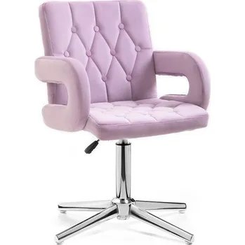 LuxuryForm DESIGN Kosmetická židle BOSTON VELUR na stříbrném kříži - levandule