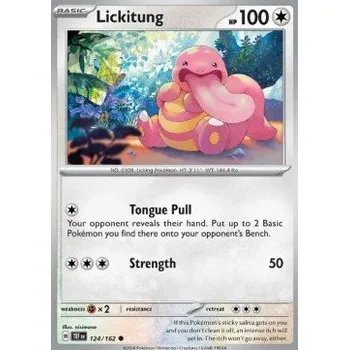 Sběratelská karetní hra Pokémon TEF 124/162 Lickitung - Temporal Forces Stav: Near Mint, Verze: REVERSE HOLO