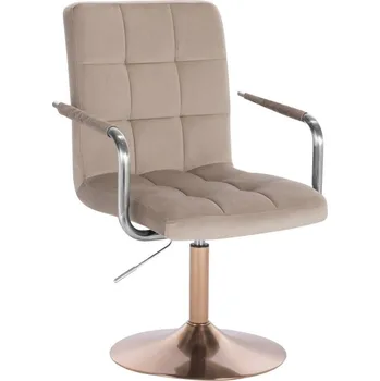 LuxuryForm DESIGN Kosmetická židle VERONA VELUR na zlatém talíři - latte