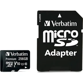 Ukládání dat Verbatim paměťová karta microSDHC/SDXC, 256GB, micro SDXC, 44087, s adaptérem