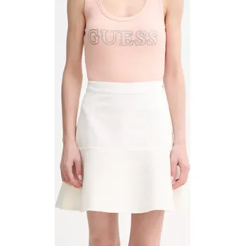 Dámská sukně Sukně Guess ELSIE bílá barva, mini, áčková, W5GD87 WH610 W5GD87.WH610 00X, vel. M