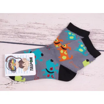 české dětské ponožky TREPON ŽERYK šedočerné s pejsky velikosti ponožek: 16-18 ( EUR vel. 24-27)