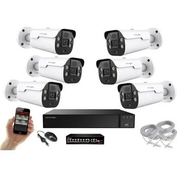 Kompletní kamerový systém MS AI IP Aktiv 6 kamerový set se switchem 5 Mpix WTube (6079K6B) (Monitorrs Security)