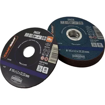 Řezný kotouč Craftomat Sada řezných kotoučů A6OR-BFINOX, ø 115 × 1,2 × 22,23 mm, 13280 ot./min, 10 ks 34688130