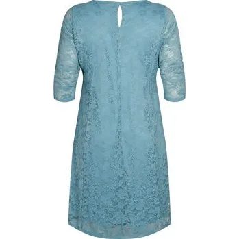 Dámské šaty Zizzi Koktejlové šaty E02610A Modrá Feminine Fit 2XL