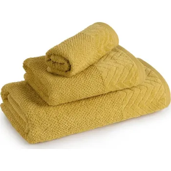 Ručník Ručník LOREN se sametovým okrajem - hořčičný Rozměr ručníku: 70x140cm