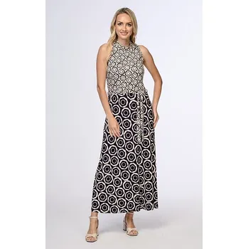 Dámské šaty Dlouhé dámské šaty bez rukávů se stojáčkem 7198 velikost 3XL