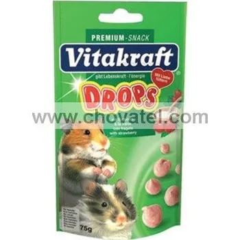 Krmivo pro hlodavce Vitakraft Drops Joghurt Erdbeere Hamster 75g