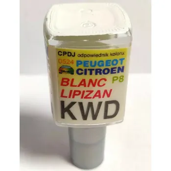 Autolak ARASYSTEM Lakovací tužka KWD - P8 Blanc Lipizan Peugeot (2005-2021) a Citroen (2005-2022) 10 ml