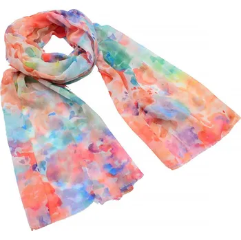 Šála Šála klasická - oranžová s akvarelovým potiskem