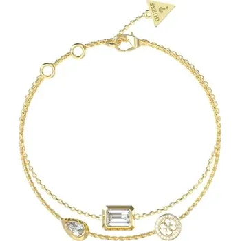 Náramek Guess Dvojitý pozlacený náramek se zirkony 4G Light JUBB05237JWYG 18,5 cm + 2 měsíce na vrácení zboží
