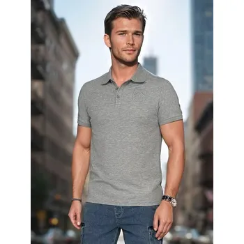 Pánská móda Dstreet Pánská šedá polokošile s logem