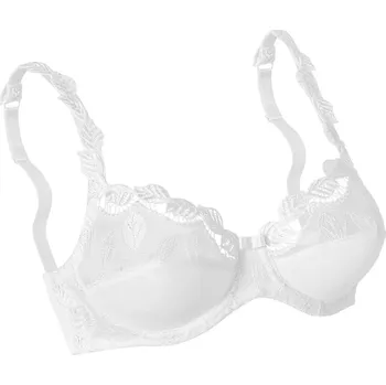 Podprsenka Polovyztužená podprsenka Rima zn. Confidence Lingerie® z mikrovlákna a vyšívaného tylu, s kosticemi bílá 80C