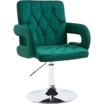 LuxuryForm DESIGN Kosmetická židle BOSTON VELUR na stříbrném talíři - zelená