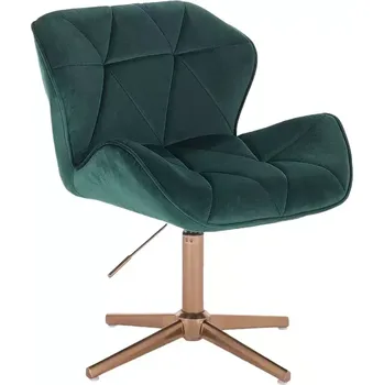 LuxuryForm DESIGN Kosmetická židle MILANO VELUR na zlatém kříži - zelená