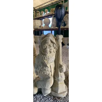 Zahradní dekorace ZahradniDekorace Kamenná socha - Trpaslík s lampičkou na solar, výška 92 cm, 52 kg